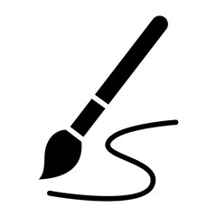 Paintbrush icon in glyph style