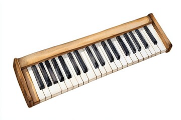 Fototapeta premium Watercolor illustration of a piano musical studio art piece indoor close-up creative expression, isolated on white background