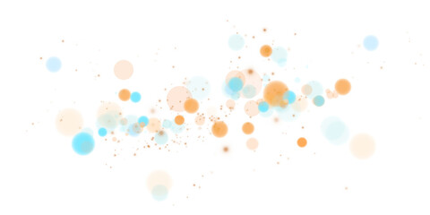 A mesmerizing composition of ethereal blue and golden bokeh lights and shimmering sparkles creates a magical shimmering, evoking a sense of magic, elegance, and festive wonder. PNG.