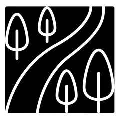 Forest, park, landscape icon in glyph style