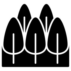 Forest, park, landscape icon in glyph style