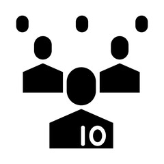 Football players icon in glyph style