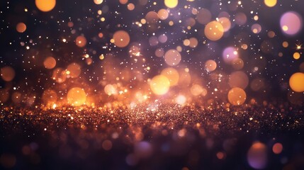 Obraz premium Shimmering lights and bokeh effects create a festive celebratory background