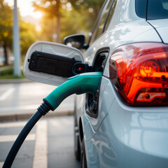 recargando coche el&eacute;ctrico, futuro