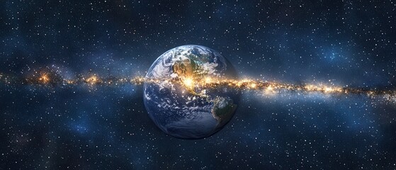 Obraz premium Earth viewed from space showcasing its blue oceans and diverse landforms