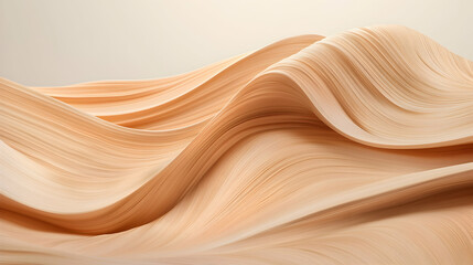Abstract peach waves, soft background, flowing lines, design element