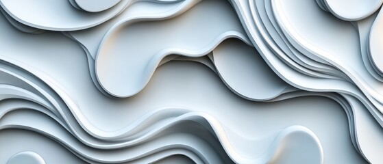 Fototapeta premium Abstract 3d background with wavy shapes and fluid design elements for modern visuals