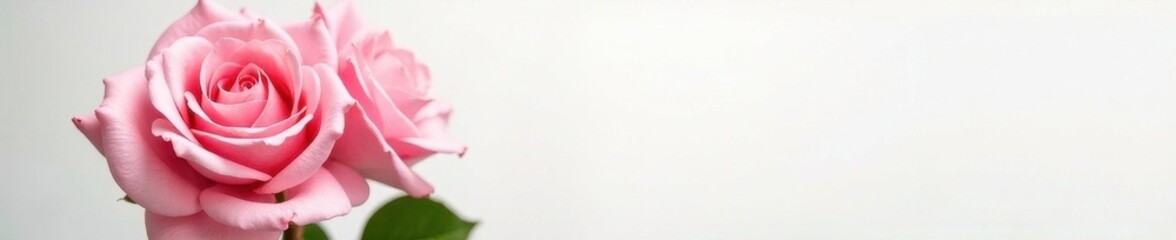 Delicate pink rose bouquet, pristine white backdrop, pretty, vibrant, fragrant