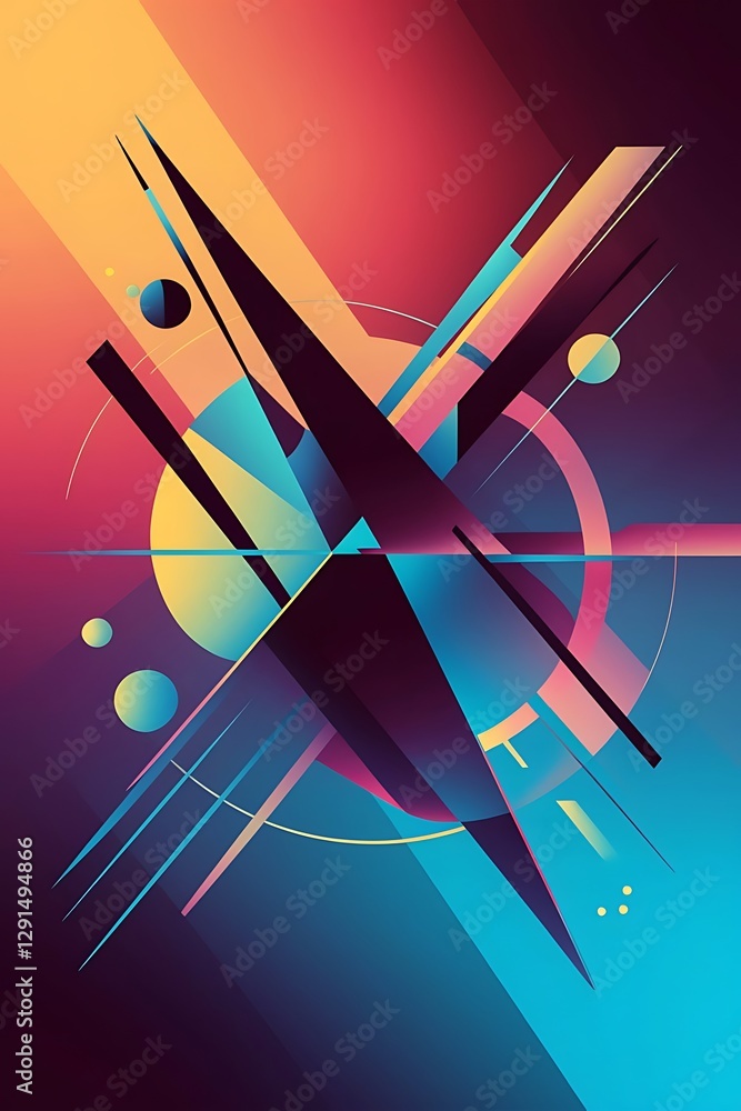 Poster abstract modern geometric dynamic shape with gradient background dynamic shapes composition and geom