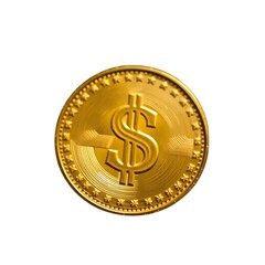 Golden Dollar Coin with Star Border