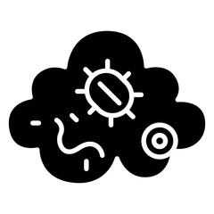 Air pollution icon in glyph style