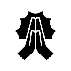 Hi five icon in glyph style