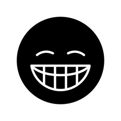 Smile icon in glyph style