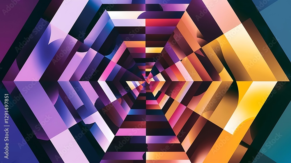 Poster abstract hexagon background with an interesting blend of colors