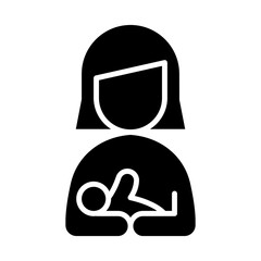 Breastfeeding, mother icon in glyph style