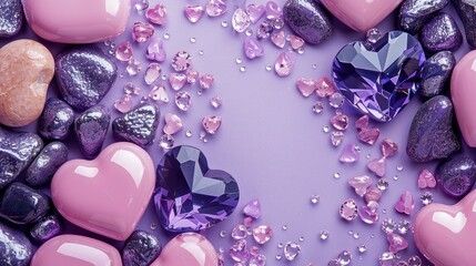 Purple and pink hearts