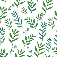 seamless pattern with green leaves