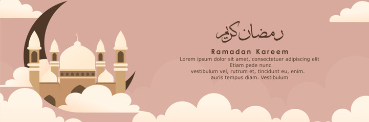banner design with a Ramadan theme. for promotions, advertising, greetings and information