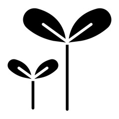 Tree, Sprout icon in glyph style
