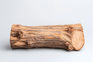 Oak stump, log fire wood isolated on white background