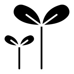 Sprout, treetop icon in glyph style