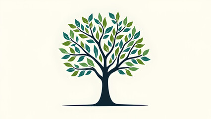 Obraz premium Tree Illustration animation blackdrop white style minimal 