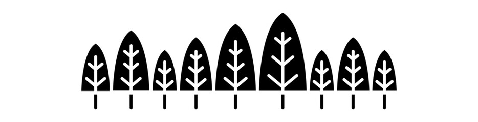 Forest graphic background in glyph style