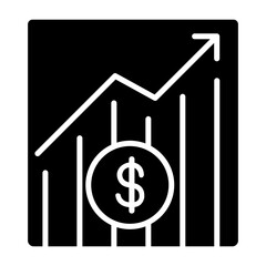 Economics icon in glyph style