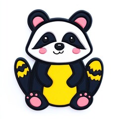 Cute Cartoon Panda Character with Playful Expression and Bright Colors for Children&rsquo;s Artwork and Decor