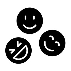 Feeling happy icon in glyph style