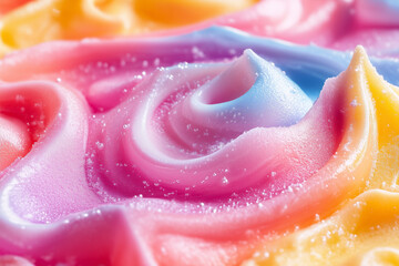 Abstract swirls of frosting in a dreamy birthday concept

