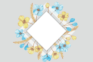 Watercolor Floral Background with Space for Text – Elegant Design for Invitations, Posters, and More