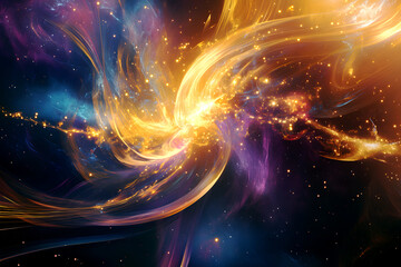 Obraz premium Cosmic Galaxy - A Burst of Celestial Energy in Deep Space