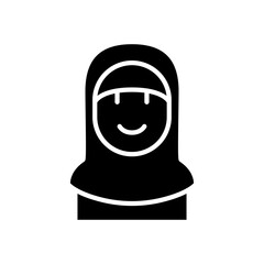 Muslim woman icon in glyph style