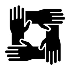 Obraz premium Teamwork icon in glyph style