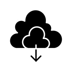 Cloud computing icon in glyph style
