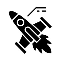 Rocket icon in glyph style