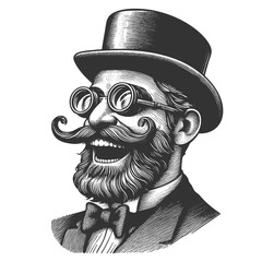 Gentleman with Top Hat and Goggles vector