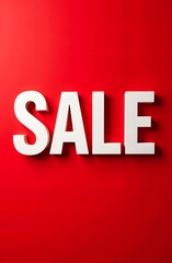 The inscription Sale, in white letters, on a red background. Small business concept, sales. vertical photography