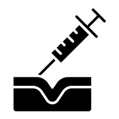 Botox injection icon in glyph style