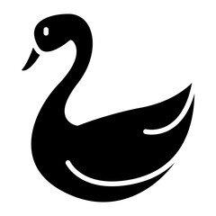 Swan icon in glyph style
