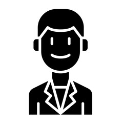 Man icon in glyph style