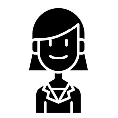 Woman icon in glyph style