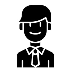 Man icon in glyph style