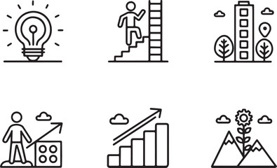 Position vector illustration icons set. Ranking icon in flat outline and editable stroke line art.