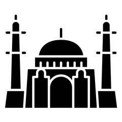 Taj mahal icon in glyph style