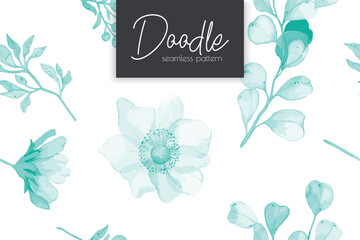 Seamless Watercolor Floral Pattern in Pastel Tones for Design Projects