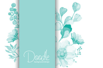 Delicate Watercolor Flower Background in Mint Green
