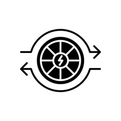 Electric bike, e-bike icon in glyph style