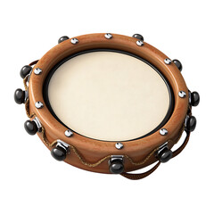 Obraz premium tambourine cartoon isolated on white background full depth of field 
